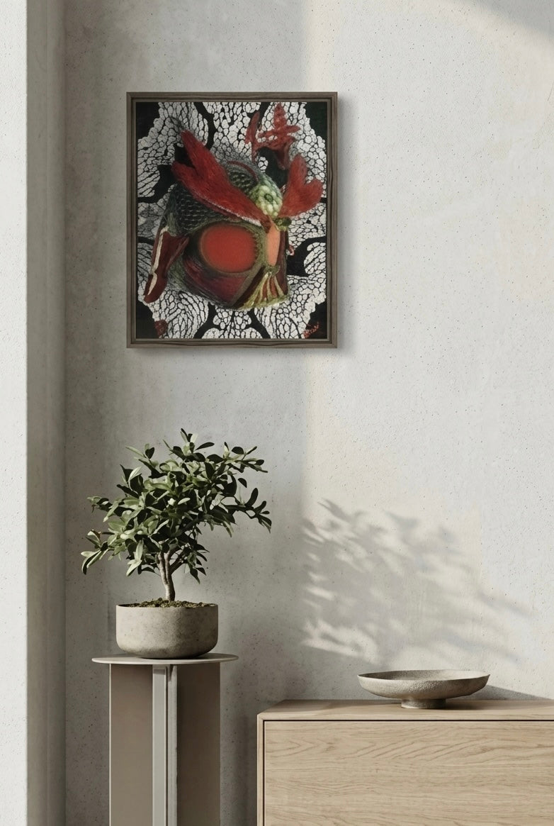 Crimson Shogun 16”x20” Framed Canvas