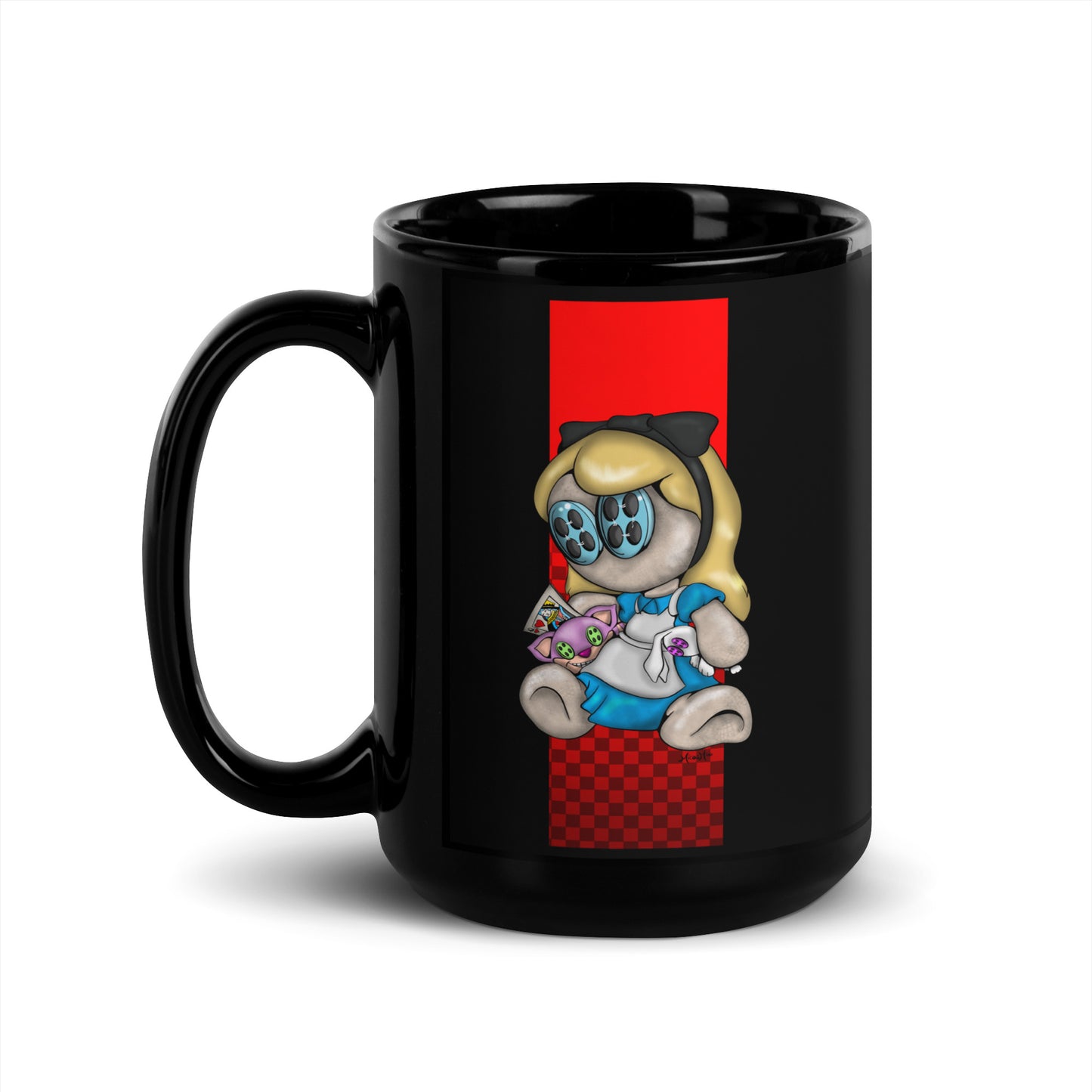 Alice Black Glossy Mug