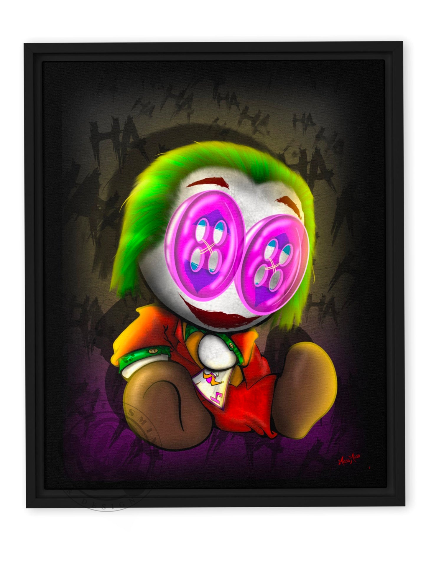 “The Clown” Framed canvas 16”x20”