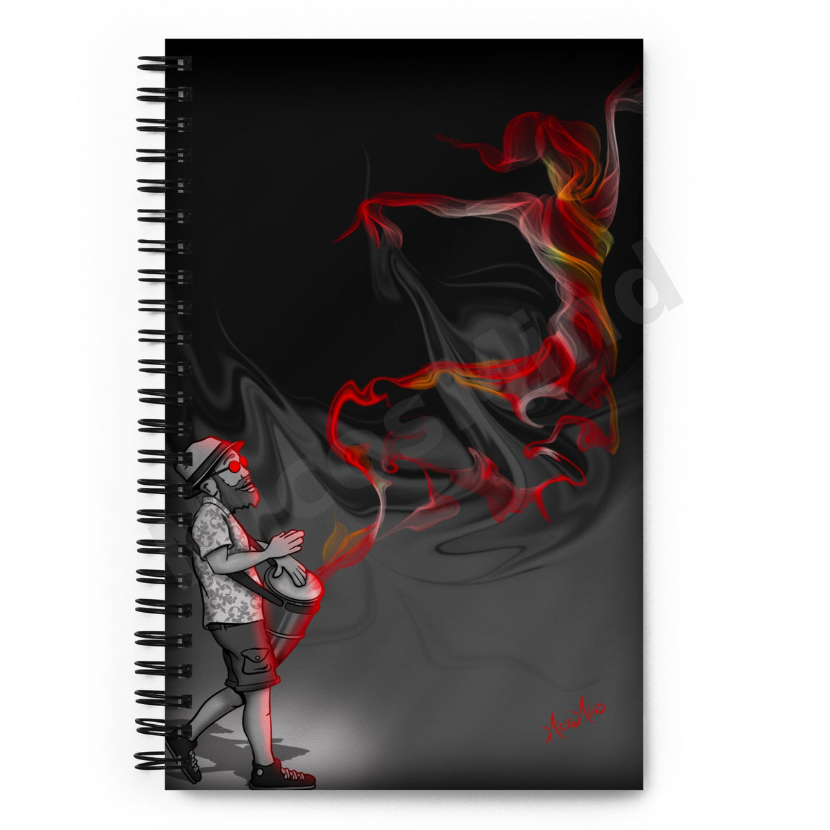 Freedom 2 Spiral Notebook, Street Drummer Music Art Journal by MicosMind