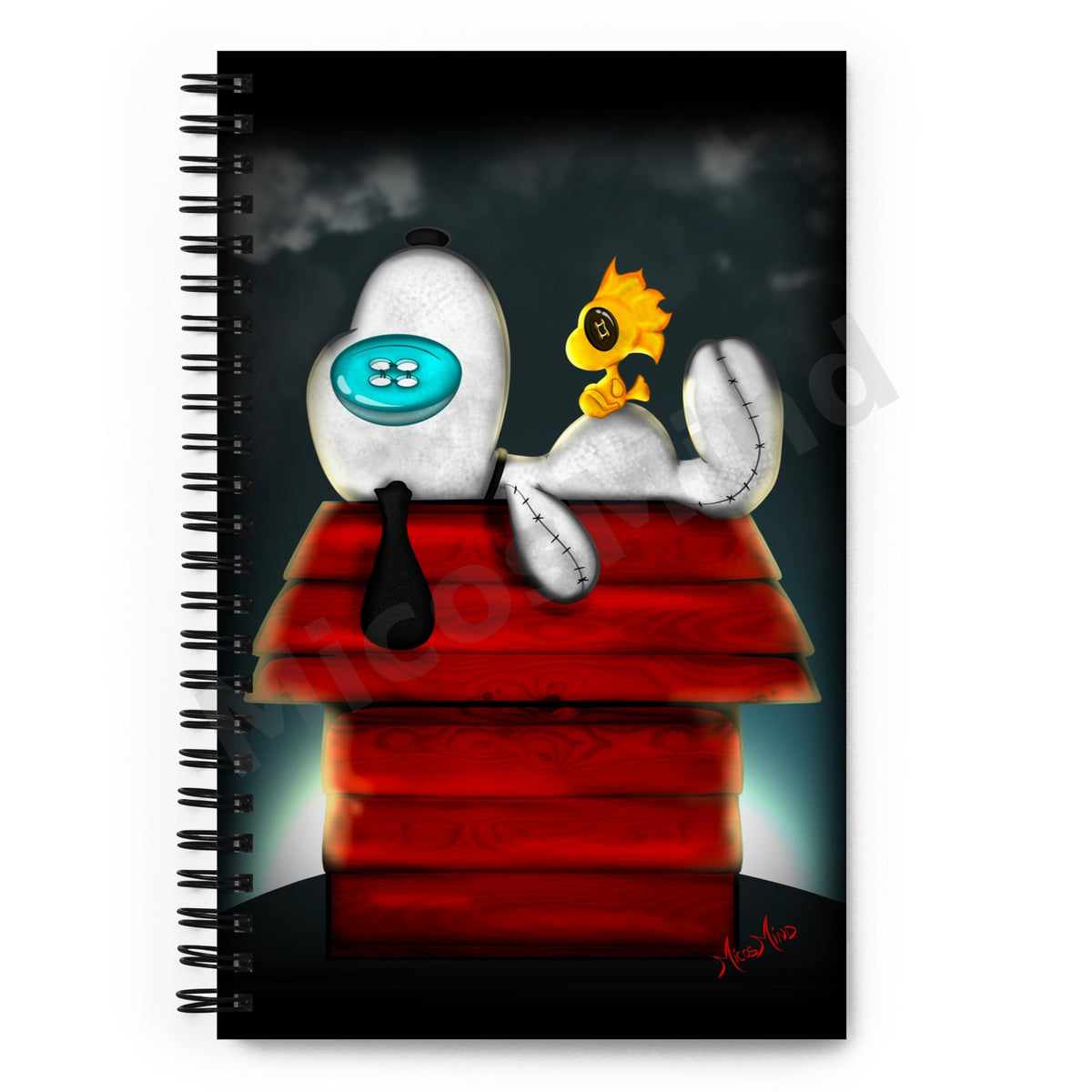 Nap Time Spiral Notebook, Whimsical Pop Art Journal by MicosMind