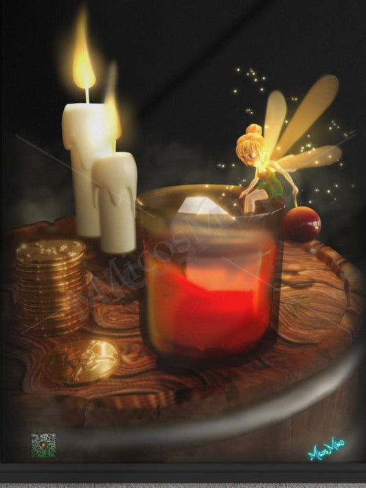 Old Fashioned Tink – 16x20 Cocktail Poster, Fairytale Bar Wall Art Print by MicosMind