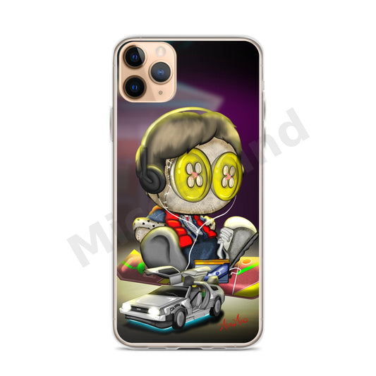 Back In Time Clear iPhone Case, Retro Time Travel Art Phone Case by MicosMind