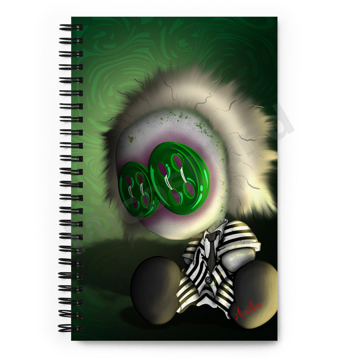 The Ghost with the Most Spiral Notebook, Spooky Horror Art Journal by MicosMind