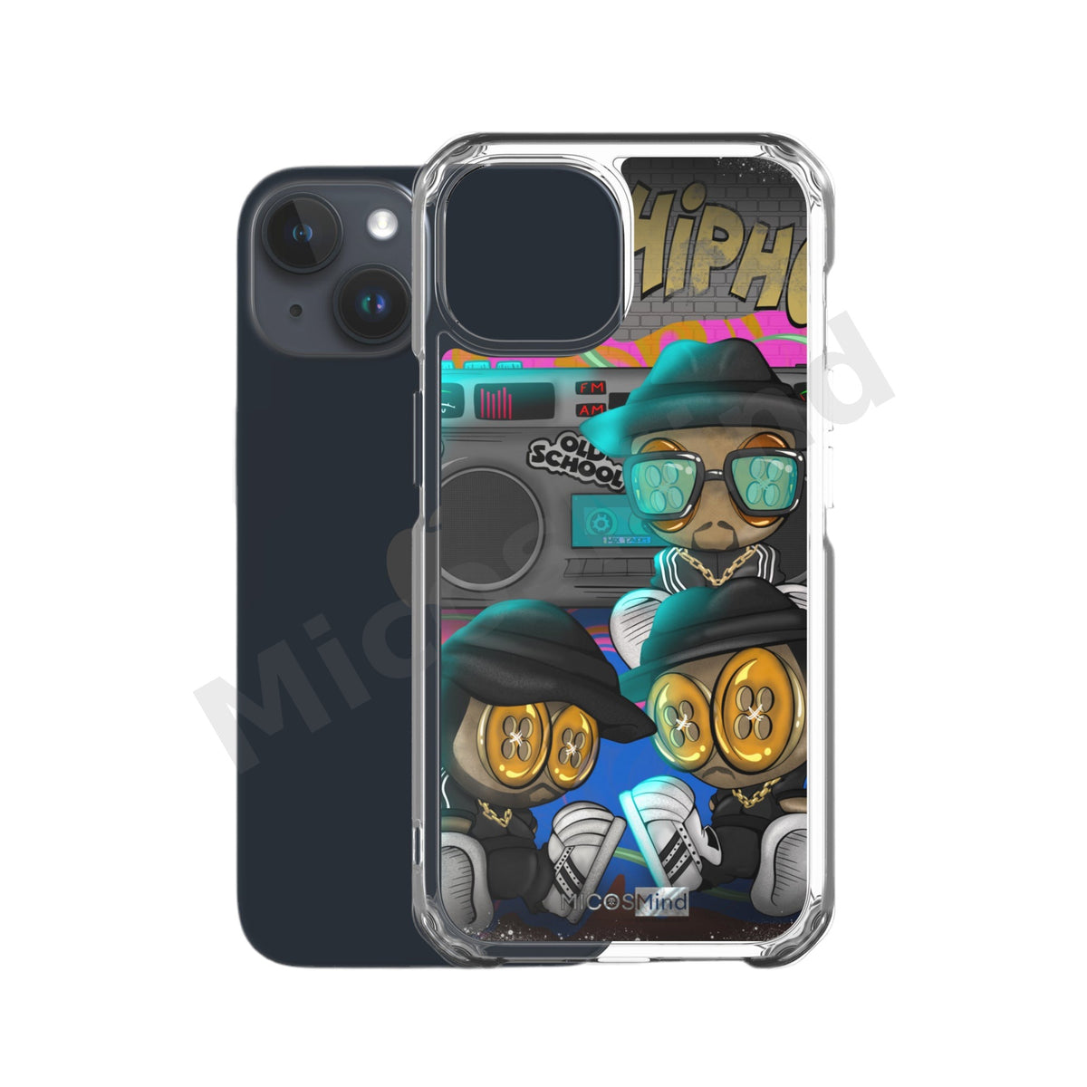 Hip Hop iPhone Clear Case, 90s Hip Hop Pop Art Phone Case by MicosMind