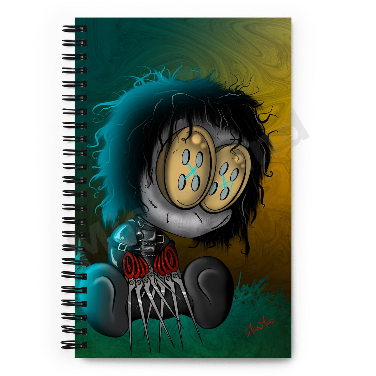 Edward Spiral Notebook, Gothic Scissorhands Art Journal by MicosMind