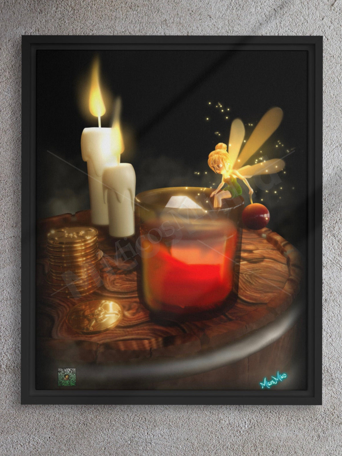 Old Fashioned Tink Framed Canvas | Cocktail Pop Art
