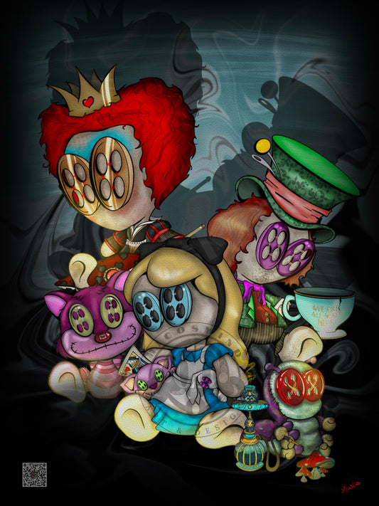 Down the Rabbit Hole – 16x20 Wonderland Poster, Alice Gothic Wall Art Print by MicosMind