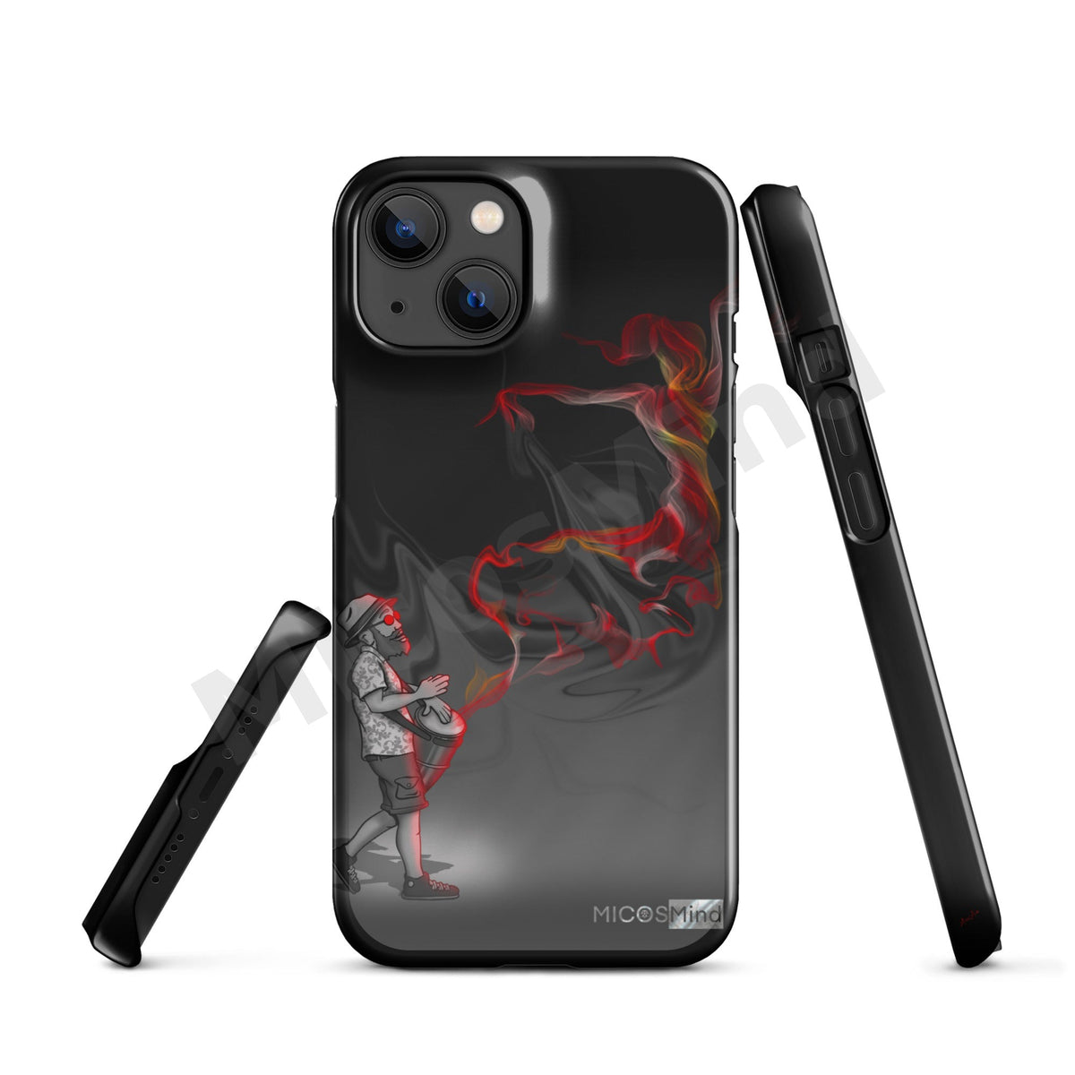 Freedom by Music 2 Snap iPhone Case, Drummer Smoke Art Art Phone Case by MicosMind