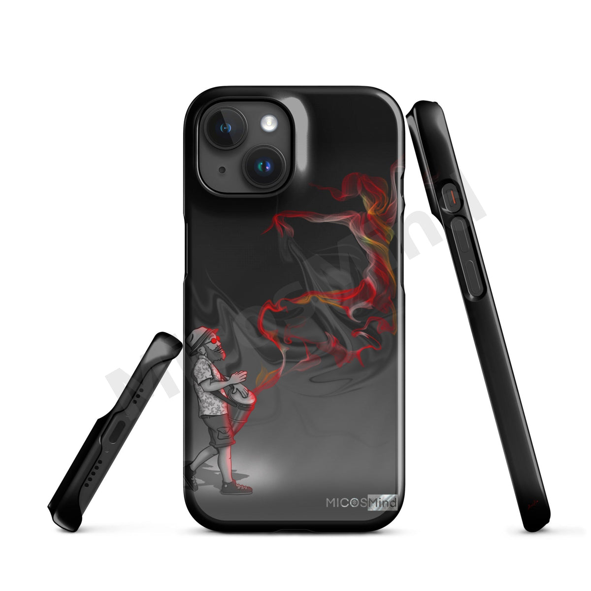 Freedom by Music 2 Snap iPhone Case, Drummer Smoke Art Art Phone Case by MicosMind