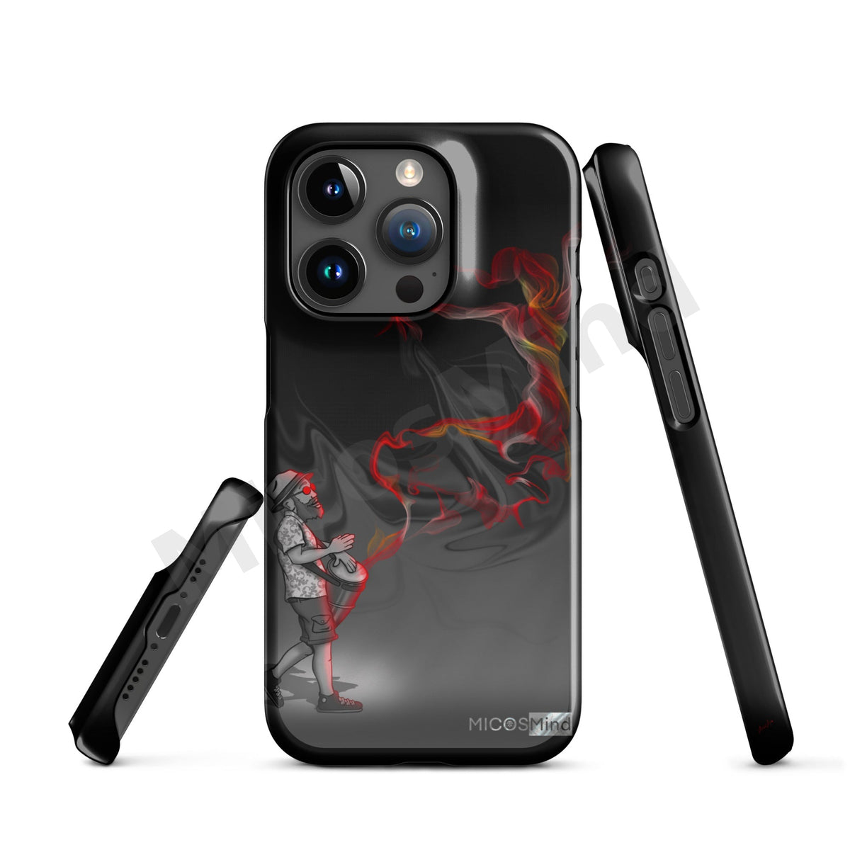 Freedom by Music 2 Snap iPhone Case, Drummer Smoke Art Art Phone Case by MicosMind