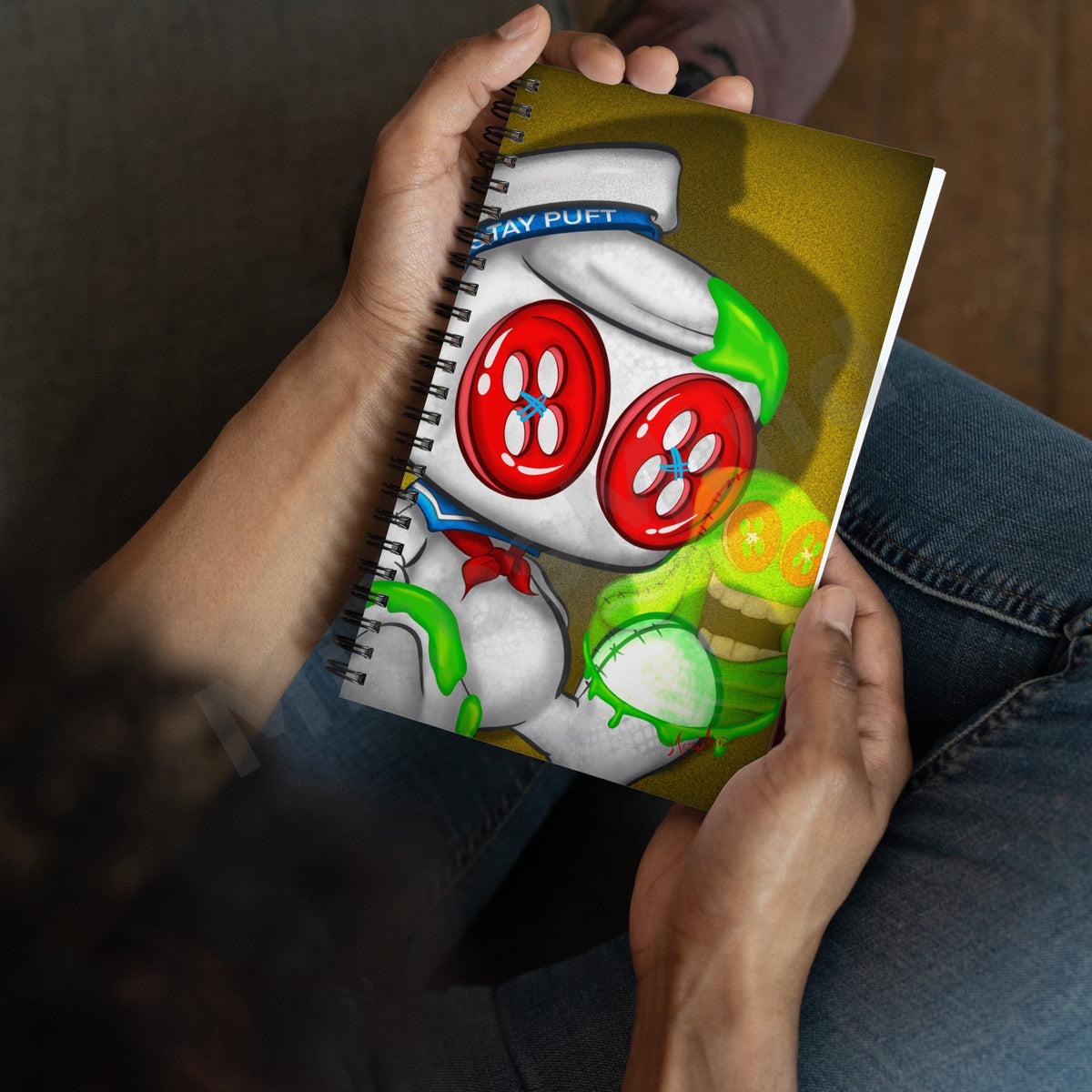 Family Portrait Spiral Notebook, Spooky Pop Art Journal by MicosMind