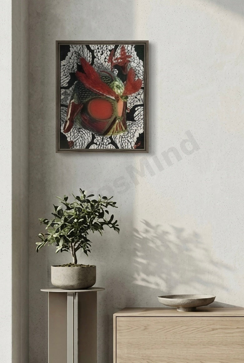 Crimson Shogun | 16×20 Framed Canvas