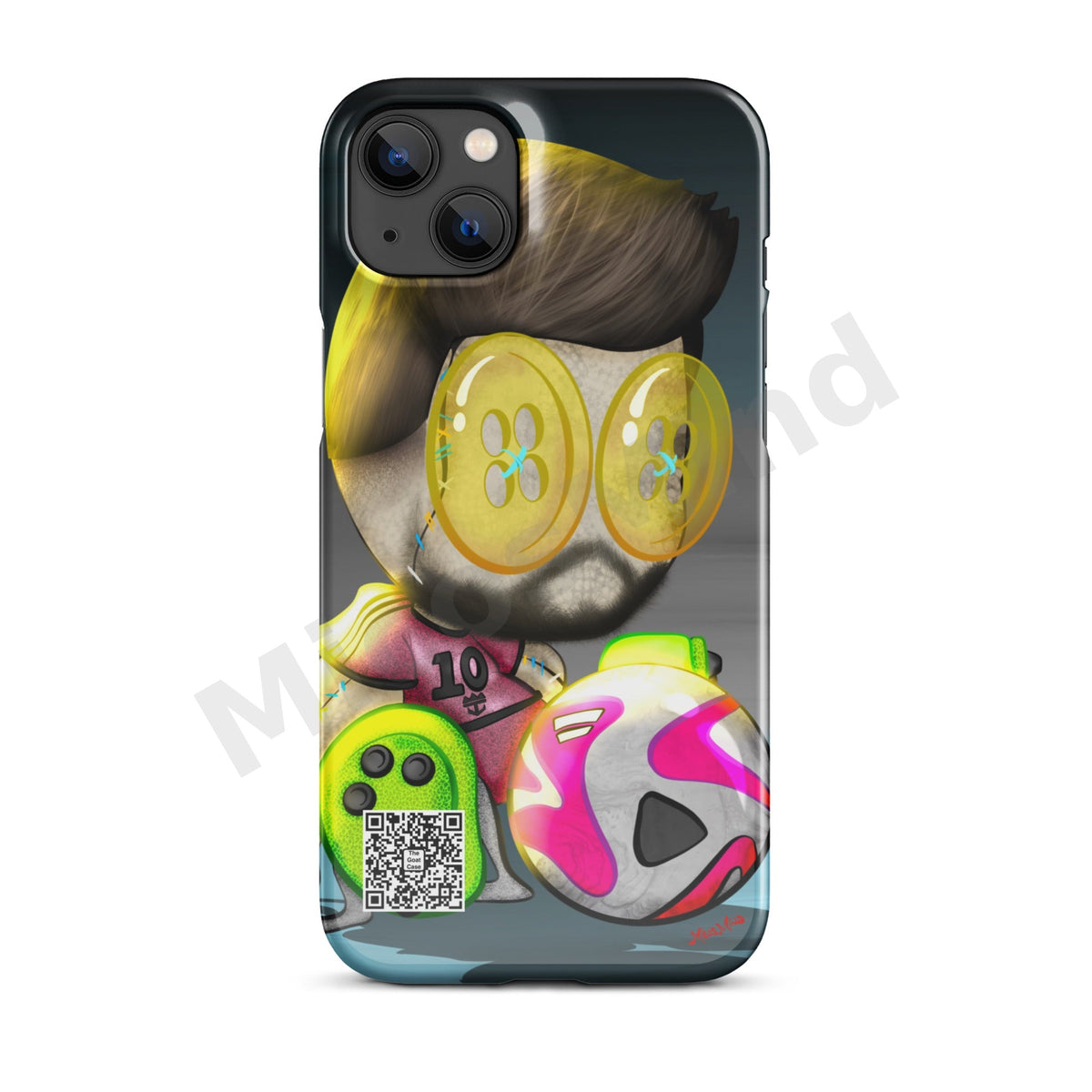 The Goat Snap iPhone Case, Soccer GOAT Art Phone Case by MicosMind