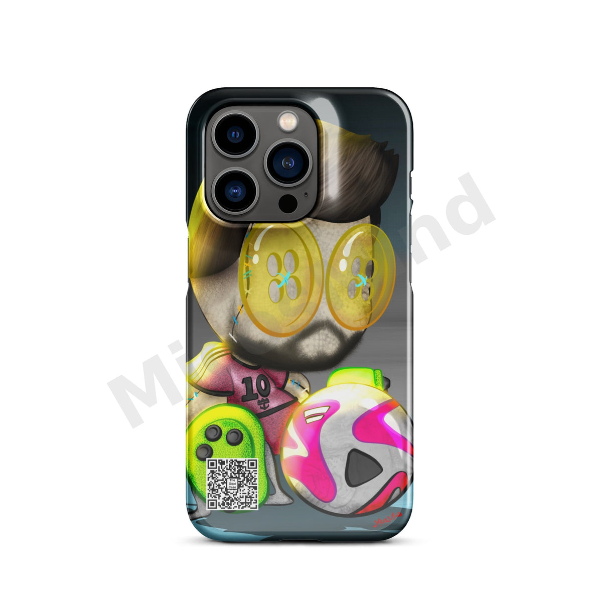 The Goat Snap iPhone Case, Soccer GOAT Art Phone Case by MicosMind