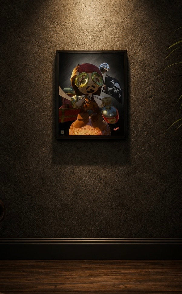 Why is the rum gone?  16”x20” Framed canvas