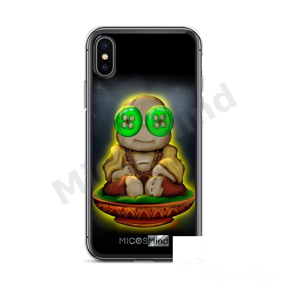 The Enlightened Stitch iPhone Clear Case, Zen Pop Art Phone Case by MicosMind