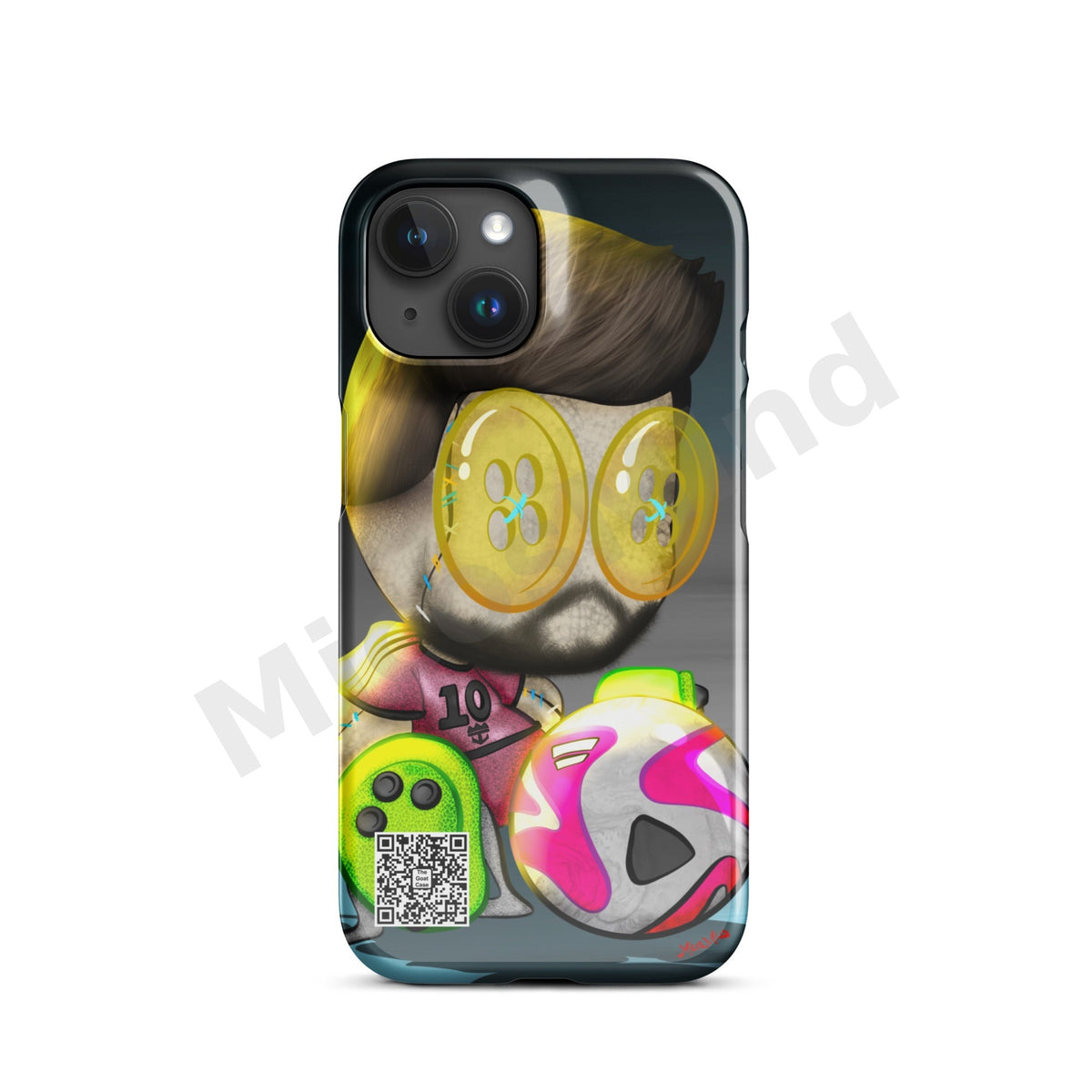 The Goat Snap iPhone Case, Soccer GOAT Art Phone Case by MicosMind