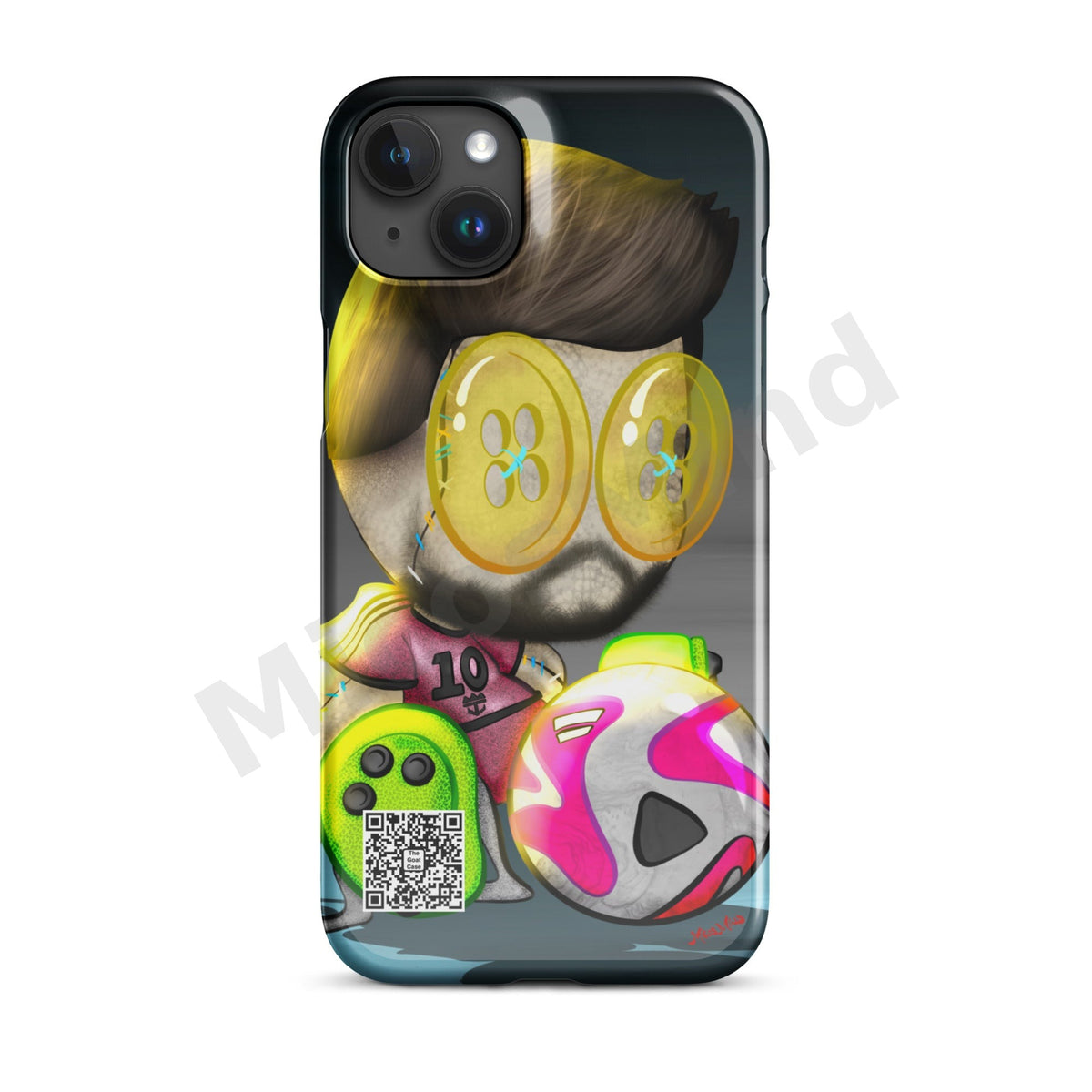 The Goat Snap iPhone Case, Soccer GOAT Art Phone Case by MicosMind