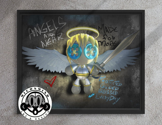 Guardian Angel, 16“ x 20“ framed canvas ￼