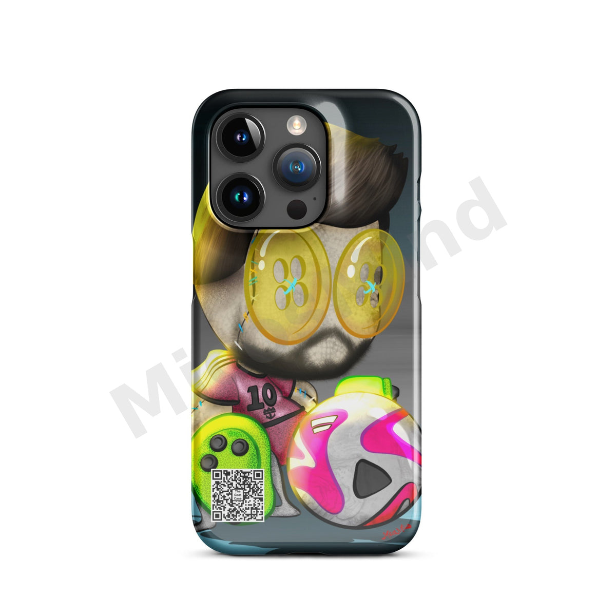 The Goat Snap iPhone Case, Soccer GOAT Art Phone Case by MicosMind