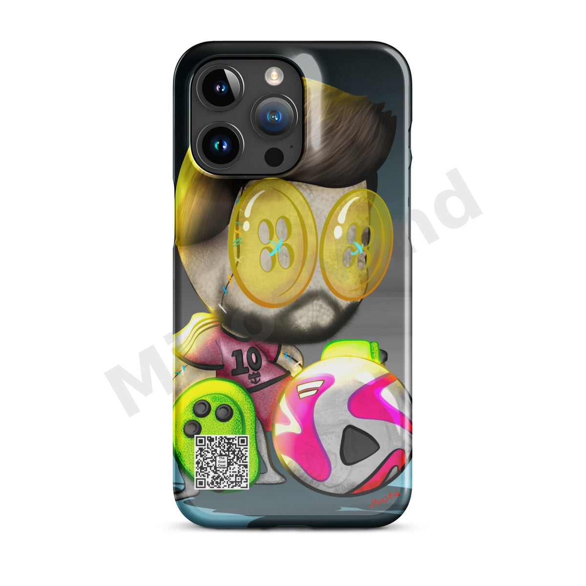 The Goat Snap iPhone Case, Soccer GOAT Art Phone Case by MicosMind