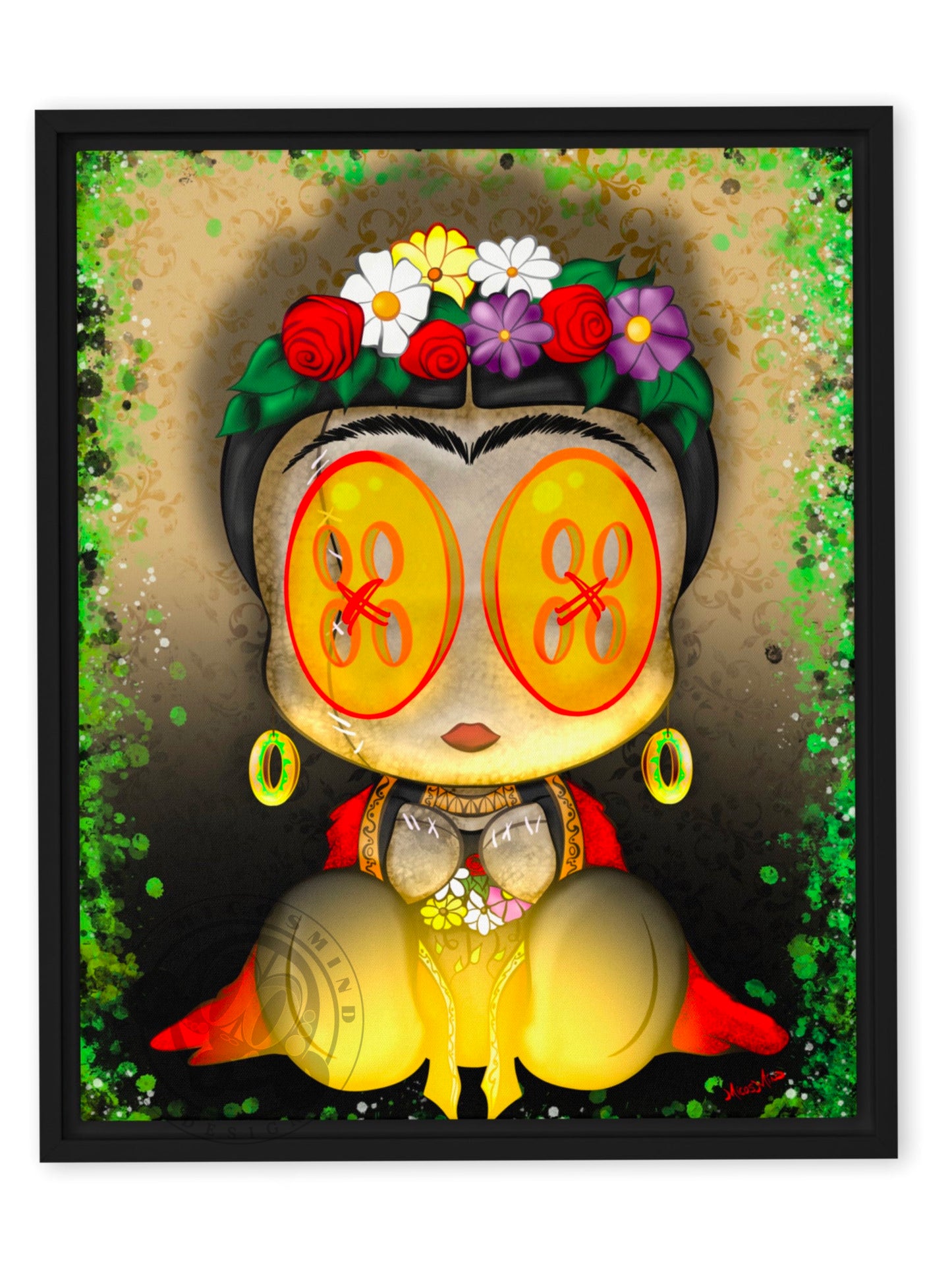 Spanish Doll Framed canvas 16”x20”