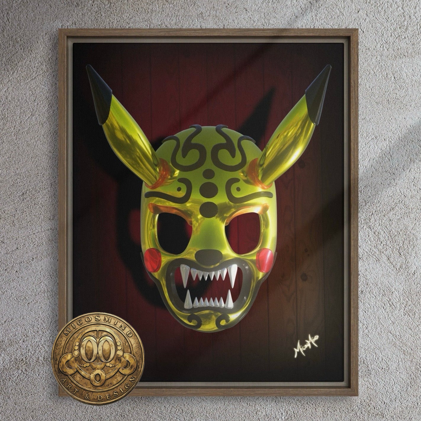 Warrior Mask Limited Edition 16”x20” Framed canvas