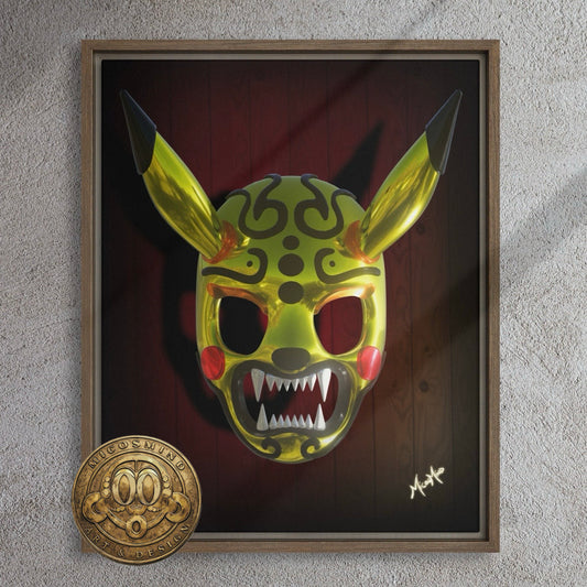 Warrior Mask Limited Edition 16”x20” Framed canvas