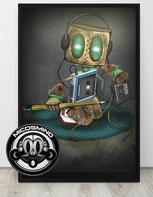 90s Robot | Framed Canvas