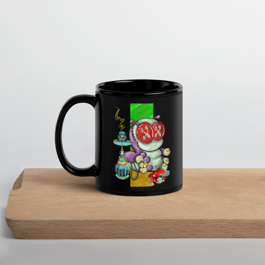 Who Are You? Black Glossy Mug