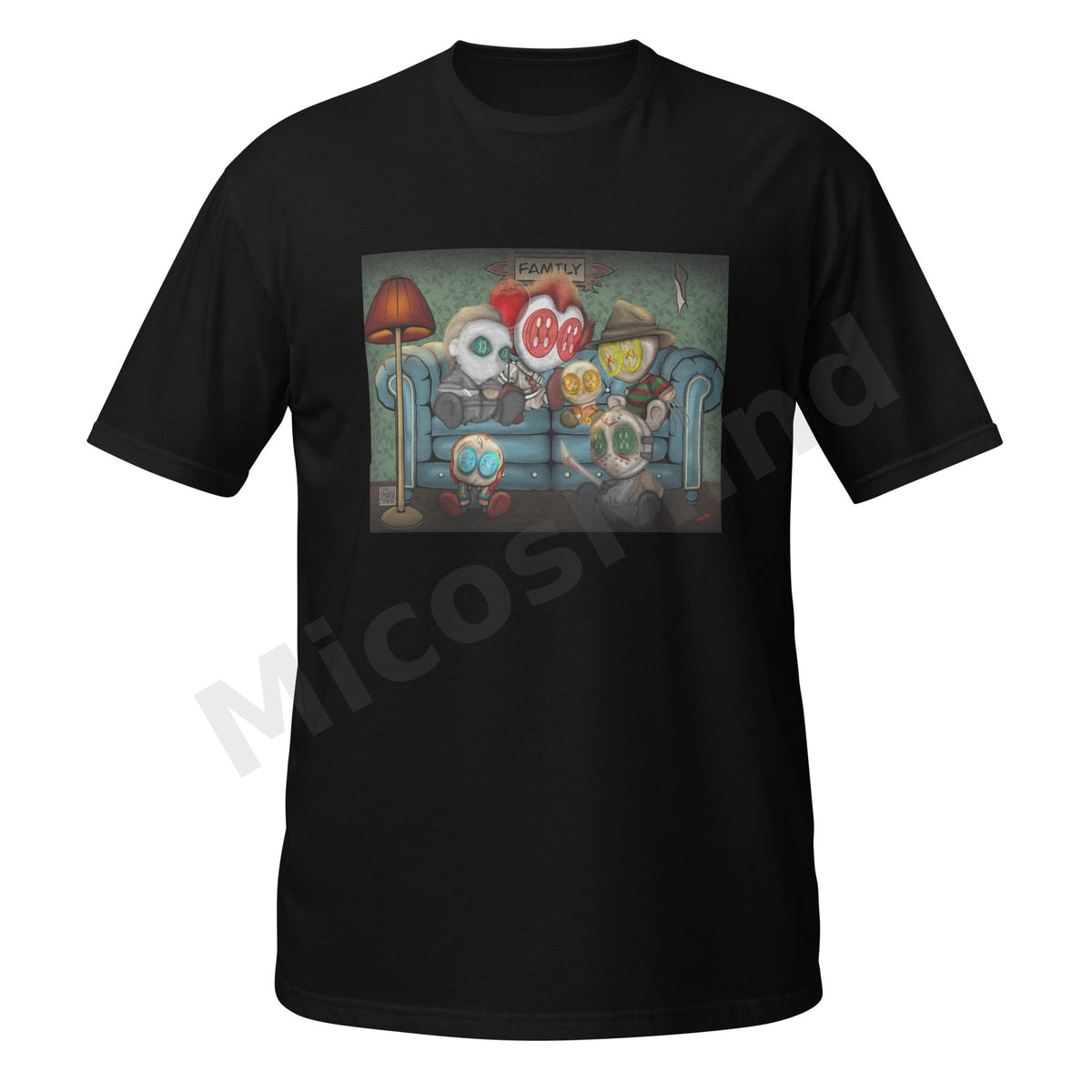 Family Portrait Unisex T-Shirt, Dark Pop Family Graphic Tee by MicosMind