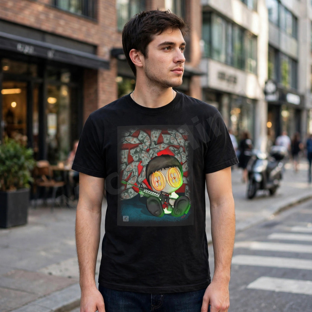 The Bad Guy Unisex Heavyweight T-Shirt, Gangster Graphic Tee by MicosMind