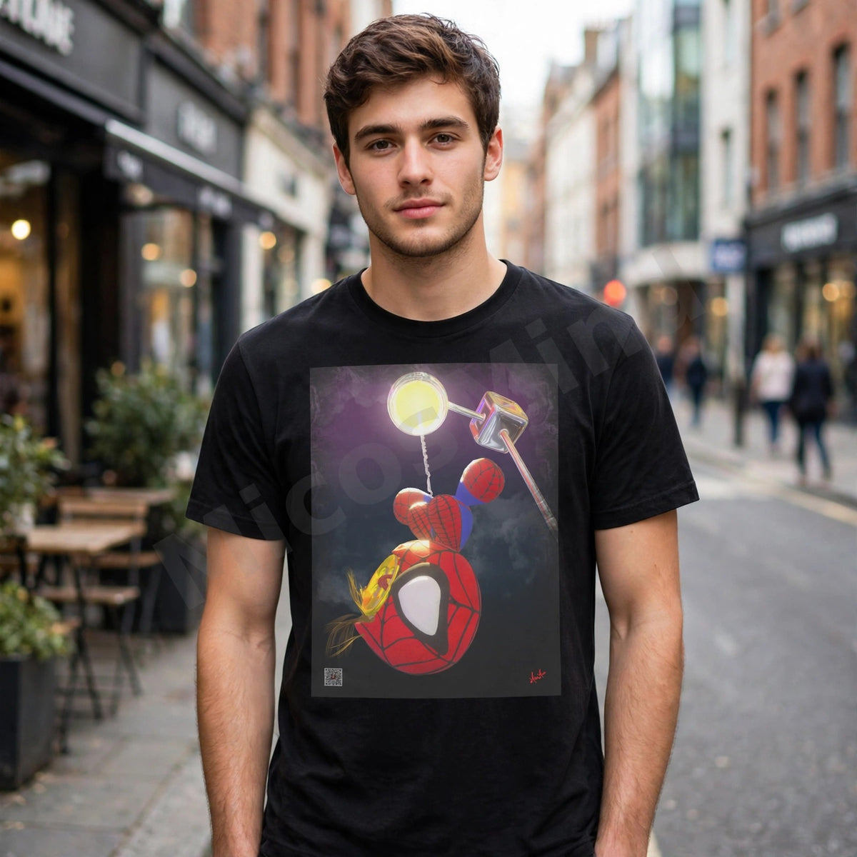 Hanging Around Unisex T-Shirt, Web-Slinger Superhero Graphic Tee by MicosMind