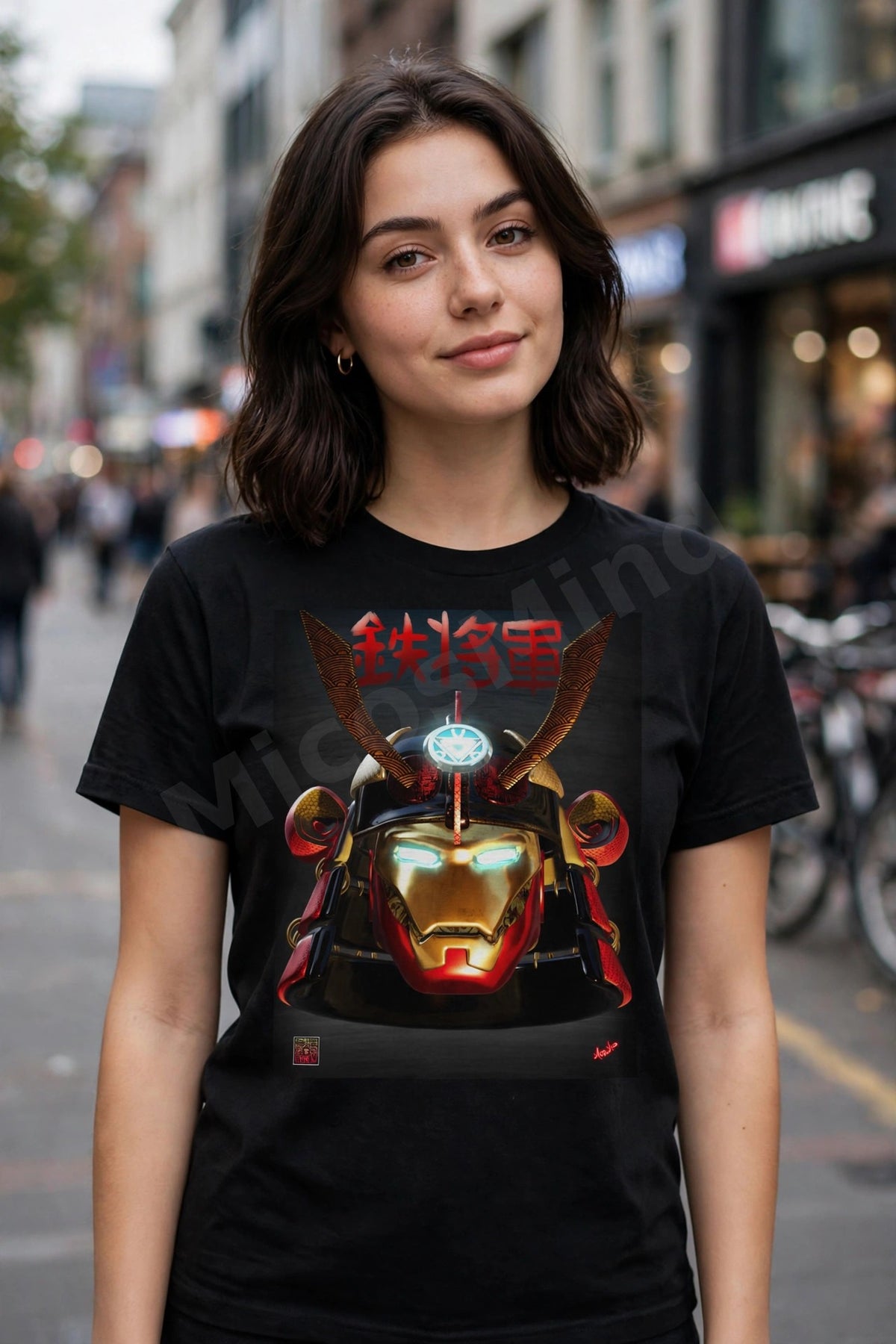 Iron Shogun Unisex T-Shirt, Samurai Helmet Graphic Tee by MicosMind