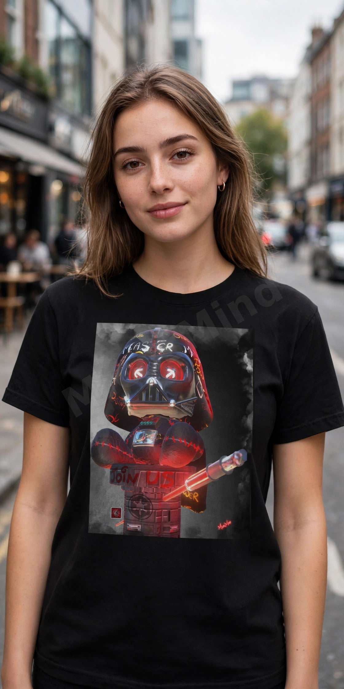 Join Us Unisex T-Shirt, Dark Helmet Warrior Graphic Tee by MicosMind