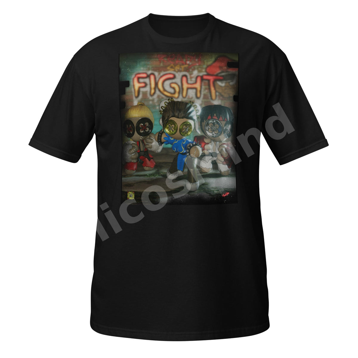 Stitched Fighter unisex t-shirt front by MicosMind