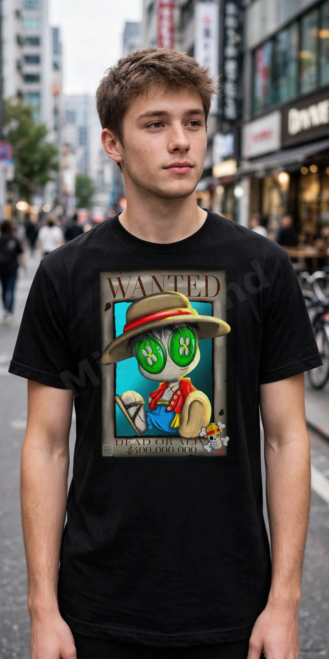 Wanted: The Captain Unisex T-Shirt, One Piece Style Anime Wanted Graphic Tee by MicosMind