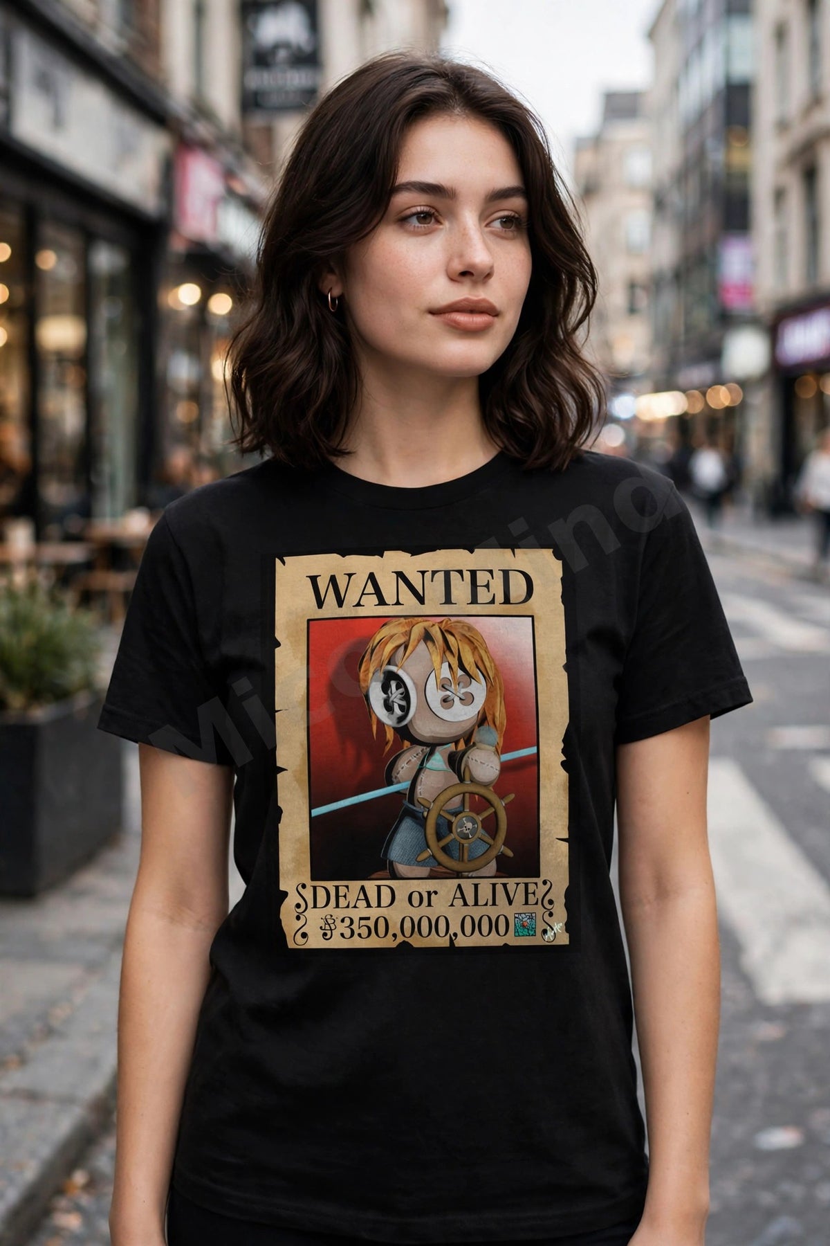 Wanted: The Navigator Unisex T-Shirt, One Piece Style Anime Wanted Graphic Tee by MicosMind