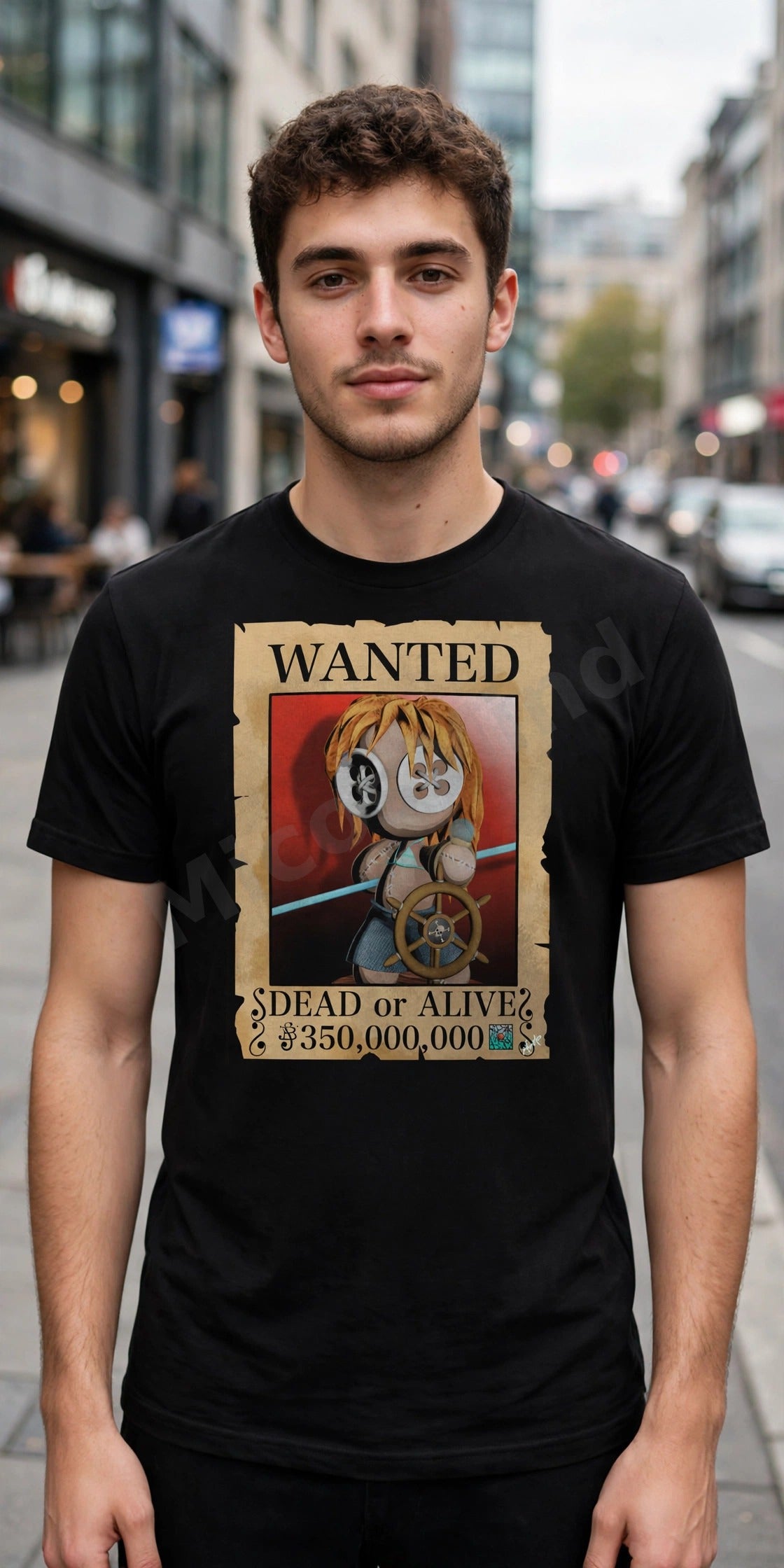 Wanted: The Navigator Unisex T-Shirt, One Piece Style Anime Wanted Graphic Tee by MicosMind