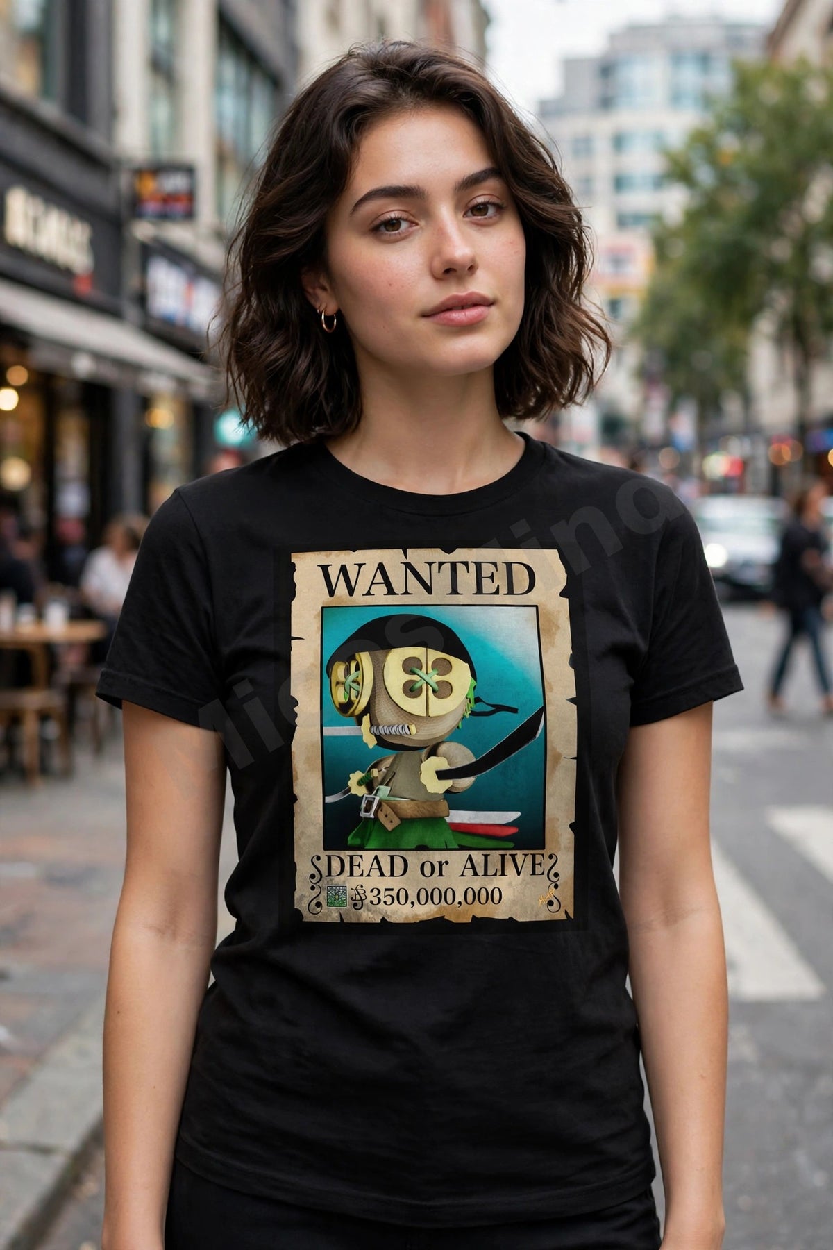 Wanted: The Swordsman Unisex T-Shirt, One Piece Style Anime Wanted Graphic Tee by MicosMind