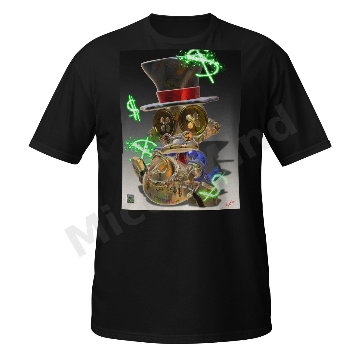 Success Unisex T-Shirt, Money Top Hat Dollar Sign Graphic Tee by MicosMind