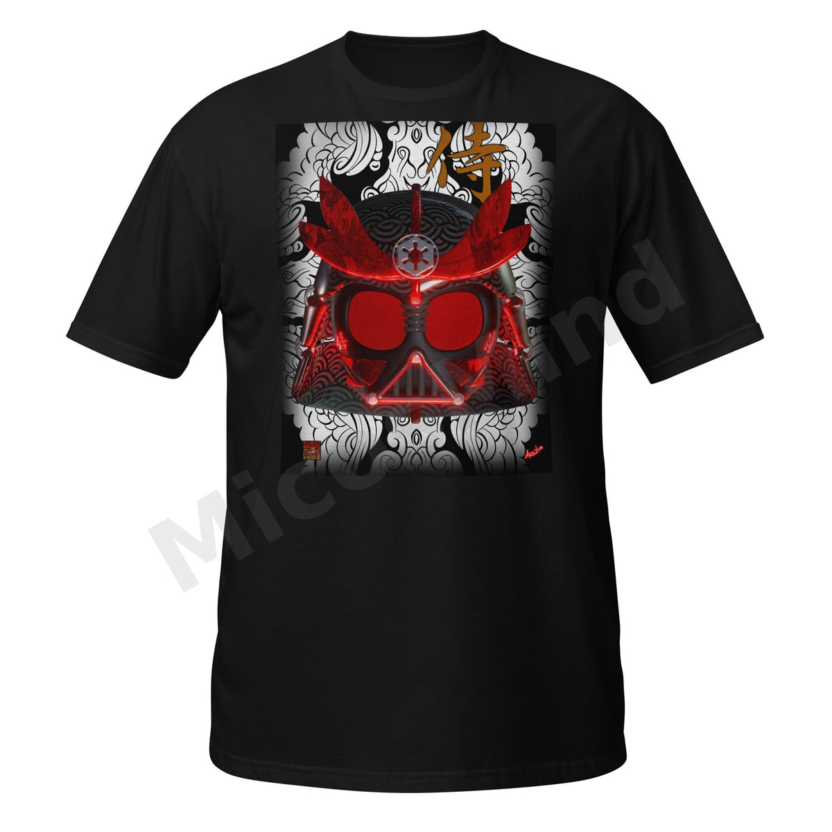 Crimson Ronin Unisex T-Shirt, Samurai Helmet Japanese Graphic Tee by MicosMind